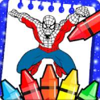 How to coloring spider of many super heroes