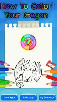 how to color your dragon cartoon Screen Shot 7