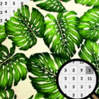 Monstera Color By Number-Plants Pixel Art