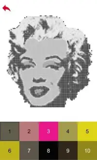 Marilyn Monroe Color by Number - Pixel Art Game Screen Shot 1